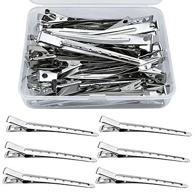 100 Pcs 3.1 Inch Silver DIY Hair Clips - Metal Alligator Clip for