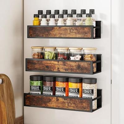 ZYIHAO Magnetic Spice Rack for Refrigerator Magnetic Shelf 4PCS Spice Racks  Organizer for Cabinet Hanging Spice Rack Wall Mount Kitchen Organization