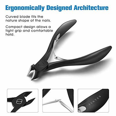 Nail Clippers, Precision Clippers for Thick Nails or Ingrown Toenails,  Black 