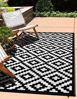 Outdoor Rugs 4X6 Reversible Modern Floor Mat Area Rug for Patio