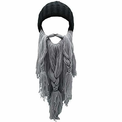 : Viking Hat with Removable Beard Knitted Novelty Hat