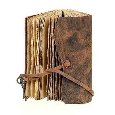 Antique Handmade Leather Bound Journal With Deckle Edge Paper