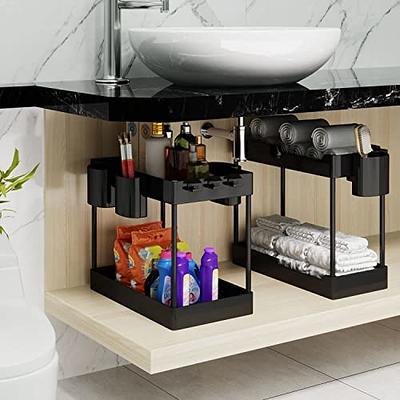 WAKISA 2 Pack Under Sink Organizer, 2 Tier Under Sink Organizers and Storage  Kitchen Cabinet Sink Organizer Shelf Rack with 4 Hanging Cups and 5 Hooks  for Bathroom Kitchen Office Home Storage - Yahoo Shopping