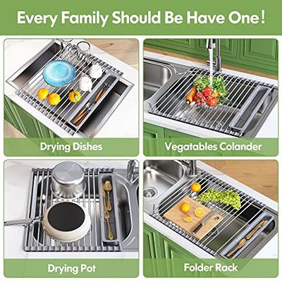 Kitchen Foldable dish drying Rack 304 Stainless Steel,Kitchen