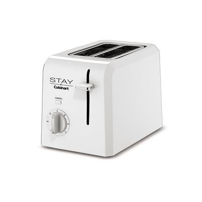 Cuisinart Compact 4-Slice White Wide Slot Toaster with Crumb Tray