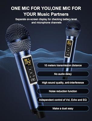 Karaoke Machine for Adults and Kids,Portable Bluetooth 2 Wireless Karaoke  Microphone with Holder/USB/TF Card/AUX-in, PA Speaker System for Home  Party