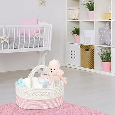 Maliton Diaper Caddy Organizer for Baby, Cotton Rope Baby Gift Basket,  Portable Diaper Organizer for changing table, Diaper Nursery Storage  Organizer for Baby Stuff, Baby Shower Gifts for Newborn Large A-Brown 