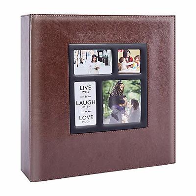 RECUTMS Photo Album 4x6 600 Photos Black Pages Large Capacity Leather Cover  Family Photo Albums Holds 600 Horizontal and Vertical Photos (Black)