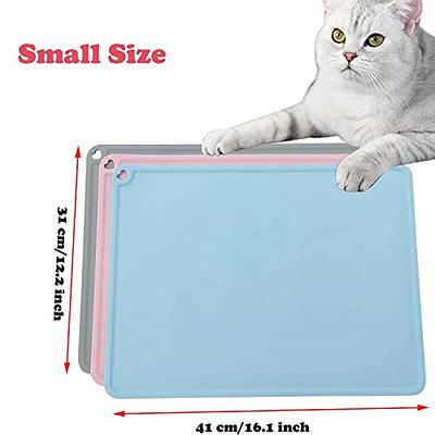 CatGuru Cat Food Mat, Small & Large Pet Food Mat, 100% Waterproof Cat Mat  for Food and Water, Silicone Mat for Cat Bowls, Non-Slip Mat for Cat Food