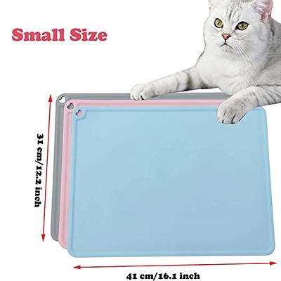 EIOKIT Dog Food Mat,Silicone Waterproof Dog Cat Food Tray,Non Slip Pet Bowl  Mats Placemat,Size:(18.5 x 11.5) 0.6 Raised Edge,Suitable for Most