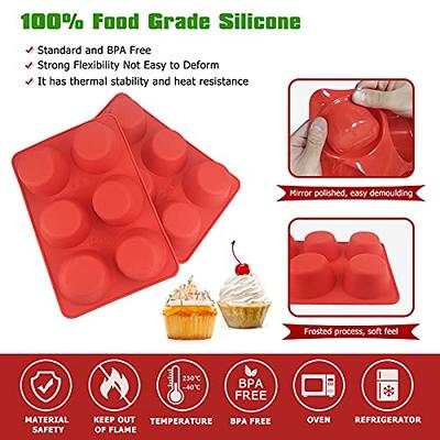 Silicone Texas Muffin Pan - 6 Cup Jumbo Silicone Cupcake Pan, Non-Stick  Silicone