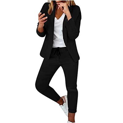  Blazer Shorts Set Women 2 Piece Outfits, Orange Sweatshirt  Joggers Pants, Womens Fall Casual 2 Piece Outfits Set, Two Piece Vacation  Outfits, Lounge Wear Outfits(Black,S) : Clothing, Shoes & Jewelry