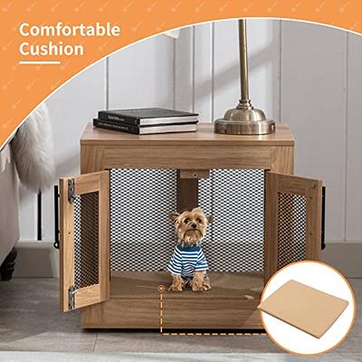 Wooden Dog Crate Furniture 39.4 Heavy Duty Dog Kennel with 2