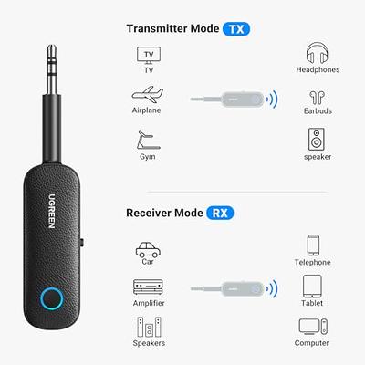 Bluetooth 5.3 Adapter 3.5mm Jack Aux Dongle, 2-in-1 Bluetooth Transmitter  Receiver for Car Audio/Home Stereo/Headphones/Speaker/Projector