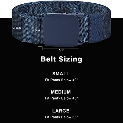 WHIPPY Men's Nylon Belt, Web Canvas Belt with Plastic Buckle, Black