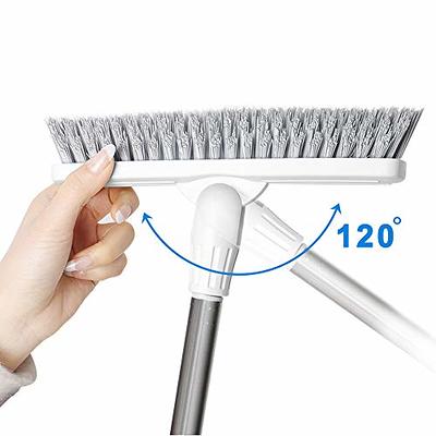 ITTAHO 12 Wide Floor Scrub Brush with Long Handle, Extendable Grout  Cleaner Brush