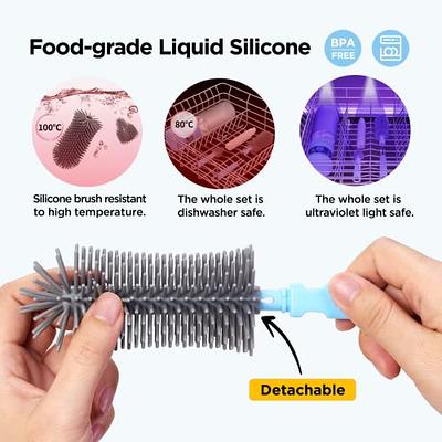 DECORA 10 Pieces Nylon Cleaning Bottle Brush Pipe Cleaning Brushes Tube  Brushes Tube Bottle Straw Washing Cleaner Bristle Kit Tool Black