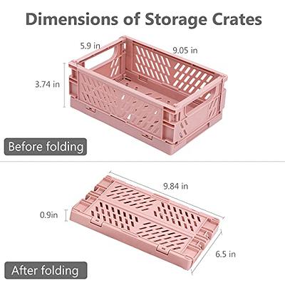 HUUSMOT 6-Pack Pastel Storage Crates, Mini Plastic Crates, Small Baskets  for Organizing, Collapsible Storage Crates for Bedroom Decor Classroom  Office