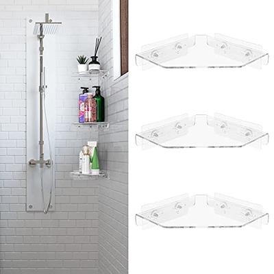 OAPRIRE 3-Pack Corner Shower Shelf, Acrylic Wall Mounted Bathroom