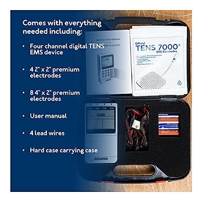 Roscoe TENS Unit and EMS Muscle Stimulator - 4-Channel OTC TENS Machine for Back Pain Relief, Lower Back Pain Relief, Neck Pain, Includes Case