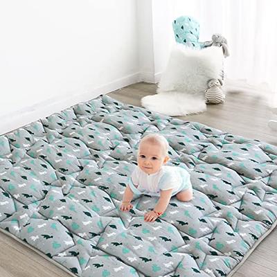 Muslin Baby Play Mat  Playpen Mat - Large Padded Tummy Time Activity