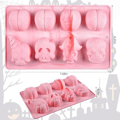 Gummy Skull Candy Molds,3-Pack 40 Cavity Silicone Skull Molds with 2  Droppers for Gummy,Candy,Jelly,Chocolate,Wax Melt,Dog Treats,Ice Cube