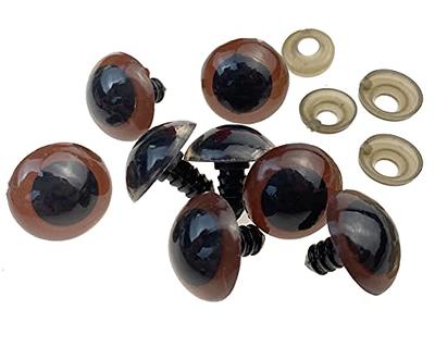 100PCS Brown Plastic Safety Screw Eyes Craft Eyes with Washer for