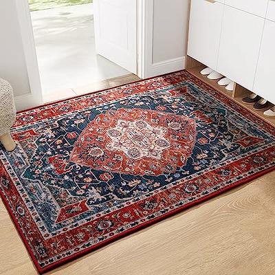 Morebes Vintage Front Door Mat Indoor Entrance,2x3 Rug Non Slip, Washable  Floral Rugs for Kitchen Floor,Non Shedding Entryway Rugs Indoor Throw  Carpet