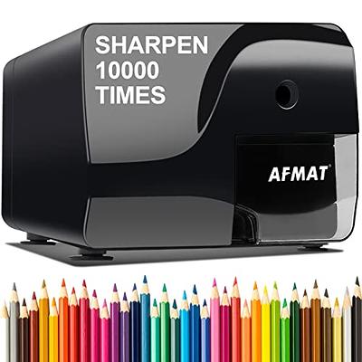 Electric Pencil Sharpener Super Sharp Pencil Sharpener for Colored Pencils  Auto Stop Fast Sharpen Pencil Sharpener Plug in for 6-12mm  No.2/Colored/Sketch Pencils Suit for School Office (Black)