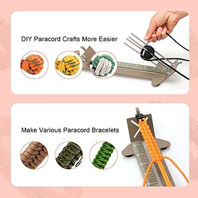 Catcan 2 in 1 Paracord Jig, Paracord Bracelet and Paracord Jig Making Kit, Adjustable Length DIY Craft Paracord Tools 4 inch to 13 inch with Free Cord