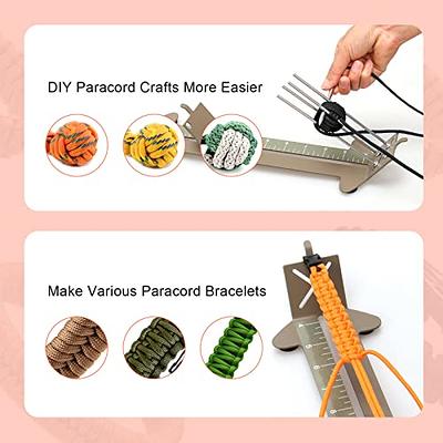 Jig Bracelet Maker, Bracelet Braiding Tool, U Shape Paracord Bracelet Making Kit, Kit DIY Hand Knitting Bracelet Jig with 2 Clips and Wrist