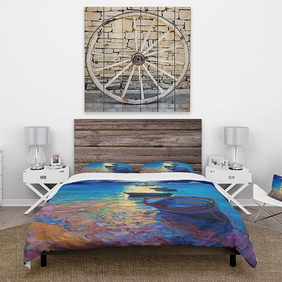 Designart 'Fishing Boats On The Water With Dark Blue Sky II' Lake House  Duvet Cover Comforter Set - Yahoo Shopping