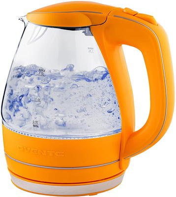 Ovente Electric Glass Hot Water Kettle 1.7 Liter Teapot Infuser