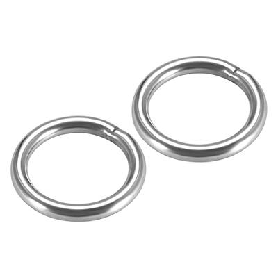 AIVOOF 4 Metal O-Ring, 2 Pack 304 Seamless Welding Stainless Steel Rings  Heavy Duty Smooth Solid Multi-Purpose Big Ring for for Crafts, 10mm x 80mm