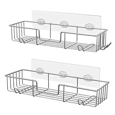 Dracelo Silver Corner Shower Caddy 2-Pack, No Drilling Stainless Steel Shower Caddy Corner Shelf