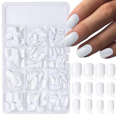 Press on Nails Long Square Shape Fake Nails White Acrylic Nails