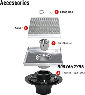 Floor Drain With Removable Cover, Stainless Steel Shower Drain