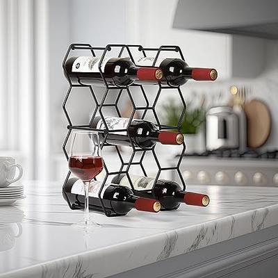 mDesign Plastic Free-Standing Stackable 3 Bottle Storage Holder Rack -  Water, Wine, and Drink Organizer Shelf for Kitchen Countertop, Cabinet,  Pantry
