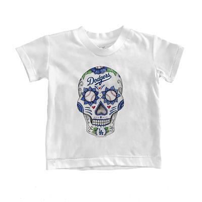 Tiny Turnip Los Angeles Dodgers Youth White Baseball Bow T-Shirt