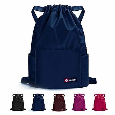 2PCS Drawstring Backpack Bags Black Gym Bulk Cinch Tote Sackpack Sack Bulk  String Bag Backpack Storage Bag for Party Gym Sports Shopping(Black+Blue)