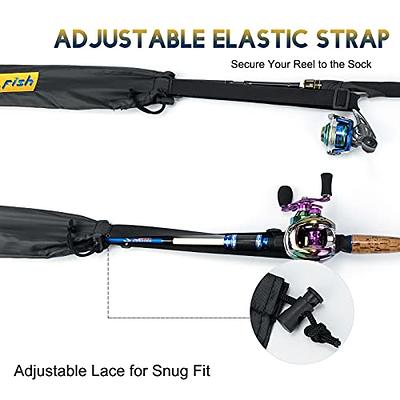 Dr.Fish 6 Fishing Rod Socks with 2 XL Spinning Reel Cover Fishing