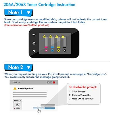  2 Pack 206A  W2111A Toner Cartridge Replacement for