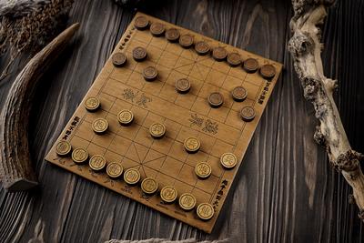 Japan Chess Shogi Wood Peaces 1900s Traditional Japanese Game 