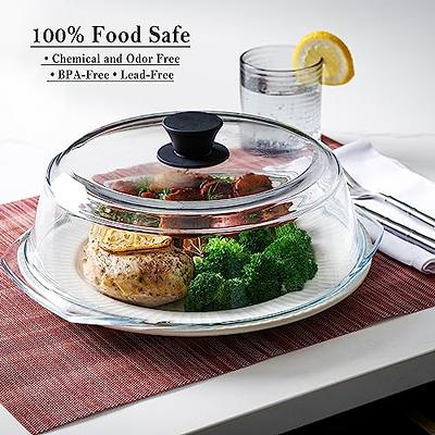 Tall Glass Microwave Splatter Cover for Food - Cookware & Bakeware Serving  Dish Cover, Plate Splatter Guard