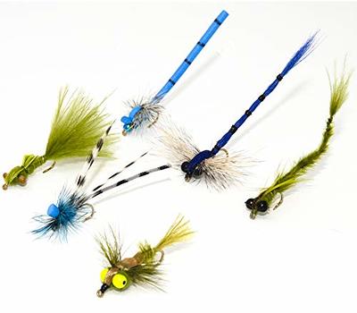 ROKC 36 Producing Fly Fishing Flies Assortment, Dry, Wet, Nymphs, Caddis,  Hopper Fly Lures