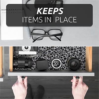 FIFTY-FEET 12X120 Inch Shelf Liner with Scissor & Tape Measure for Kitchen  Cabinets, PVC Drawer Liner for Dresser Non-Slip Bathroom, Non-Adhesive