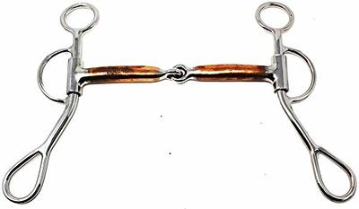 Western D-Ring Barrel Snaffle Bit with Copper Rollers - Cavalon