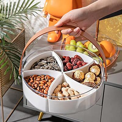 Pet Snack Candy Dry Food Storage Box with Sealed Lid 5 Dividers