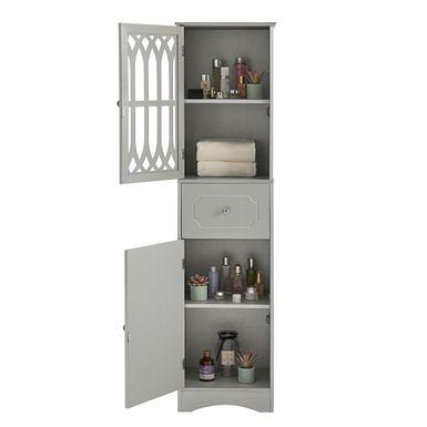 Costway 71'' Tall Tower Bathroom Storage Cabinet Organizer Display - See Details - Grey