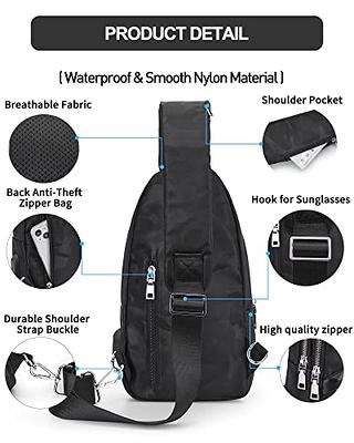 SEAFEW Small Black Sling Crossbody Backpack Shoulder Bag for Men